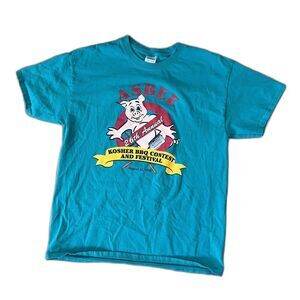 BNWOT 1990s Vintage Mens Asbee 24th Annual Kosher BBQ Contest T-Shirt Tee LG